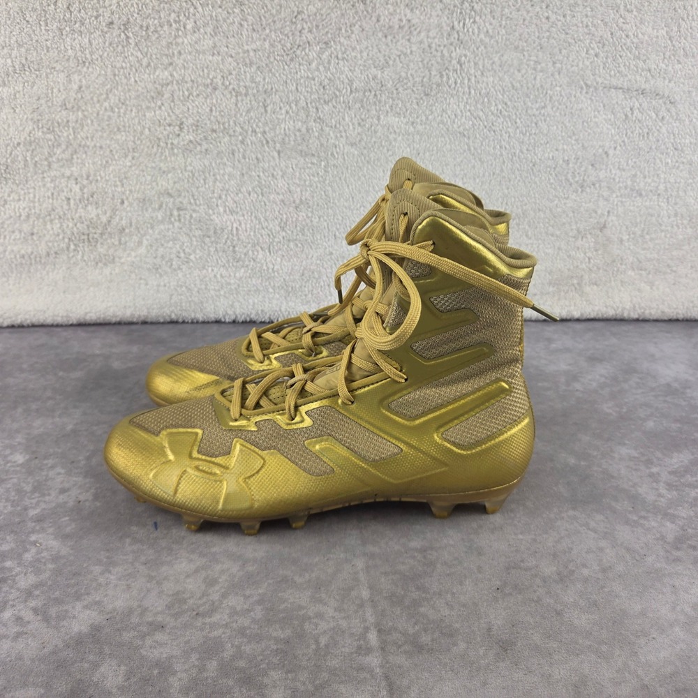 Under Armour Highlight MC Football Cleats Metallic Gold High Top Mens